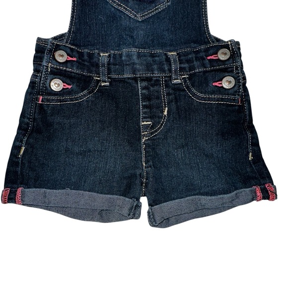 Jordache Jeans Distressed Cuffed Blue Denim Overall Shorts Girls 2T - Picture 3 of 6